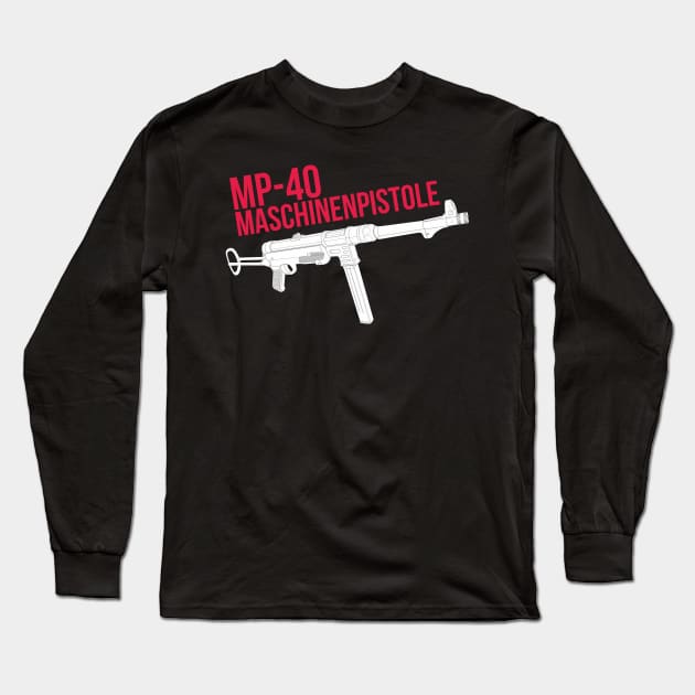 German MP-40 submachine gun Long Sleeve T-Shirt by FAawRay